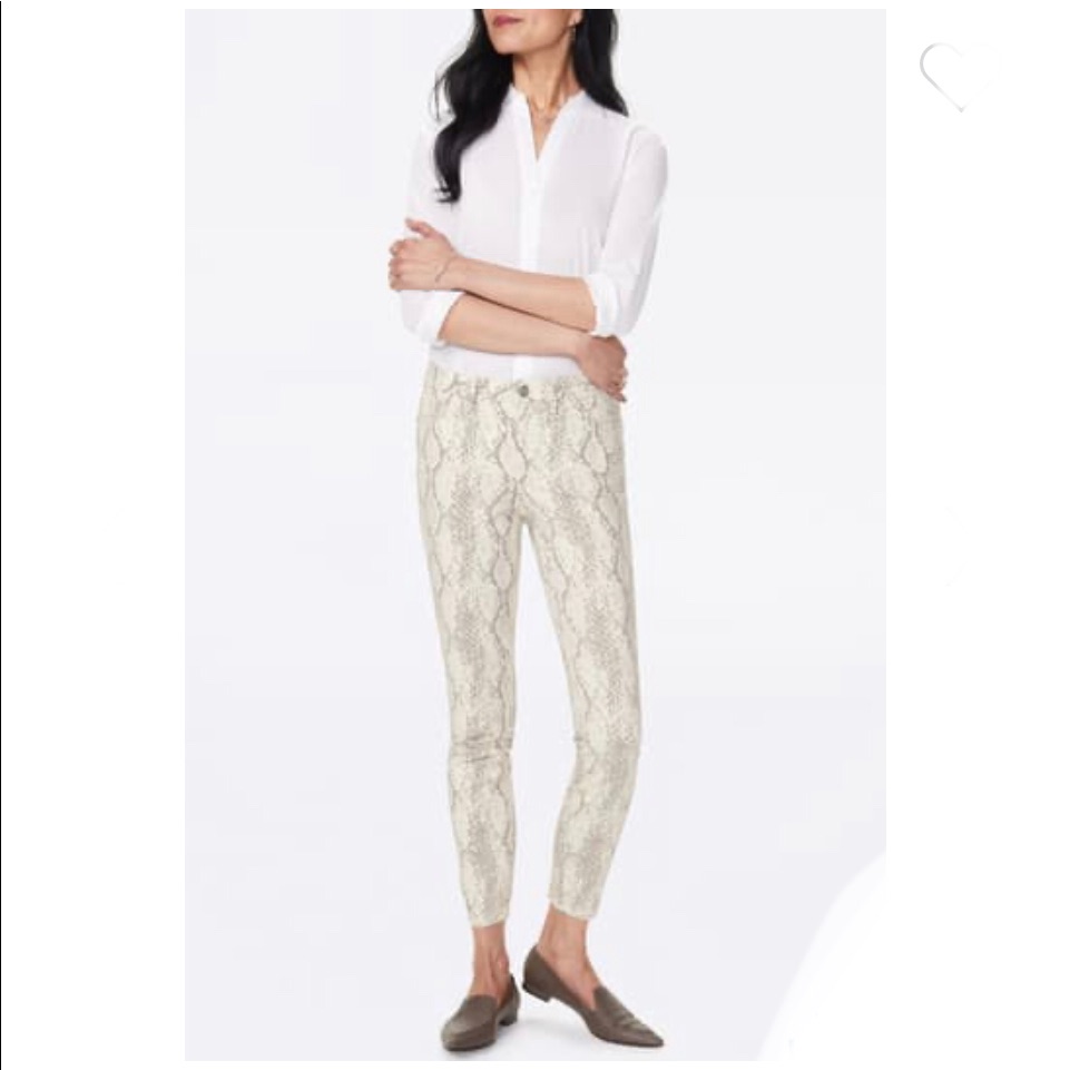 Clearance Nydj Ami Skinny Jeans W/ Lift-Tuck Technology Cream & Gray